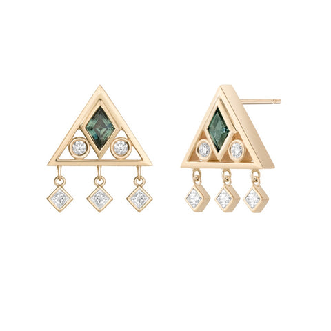 Marlene Earrings | Rubies and Black Diamonds