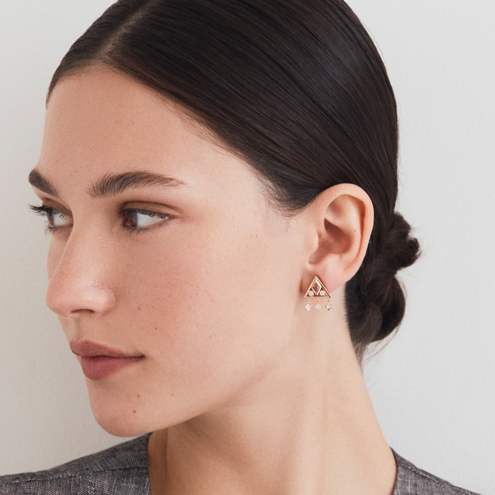 Orange Sapphire Muska Earrings