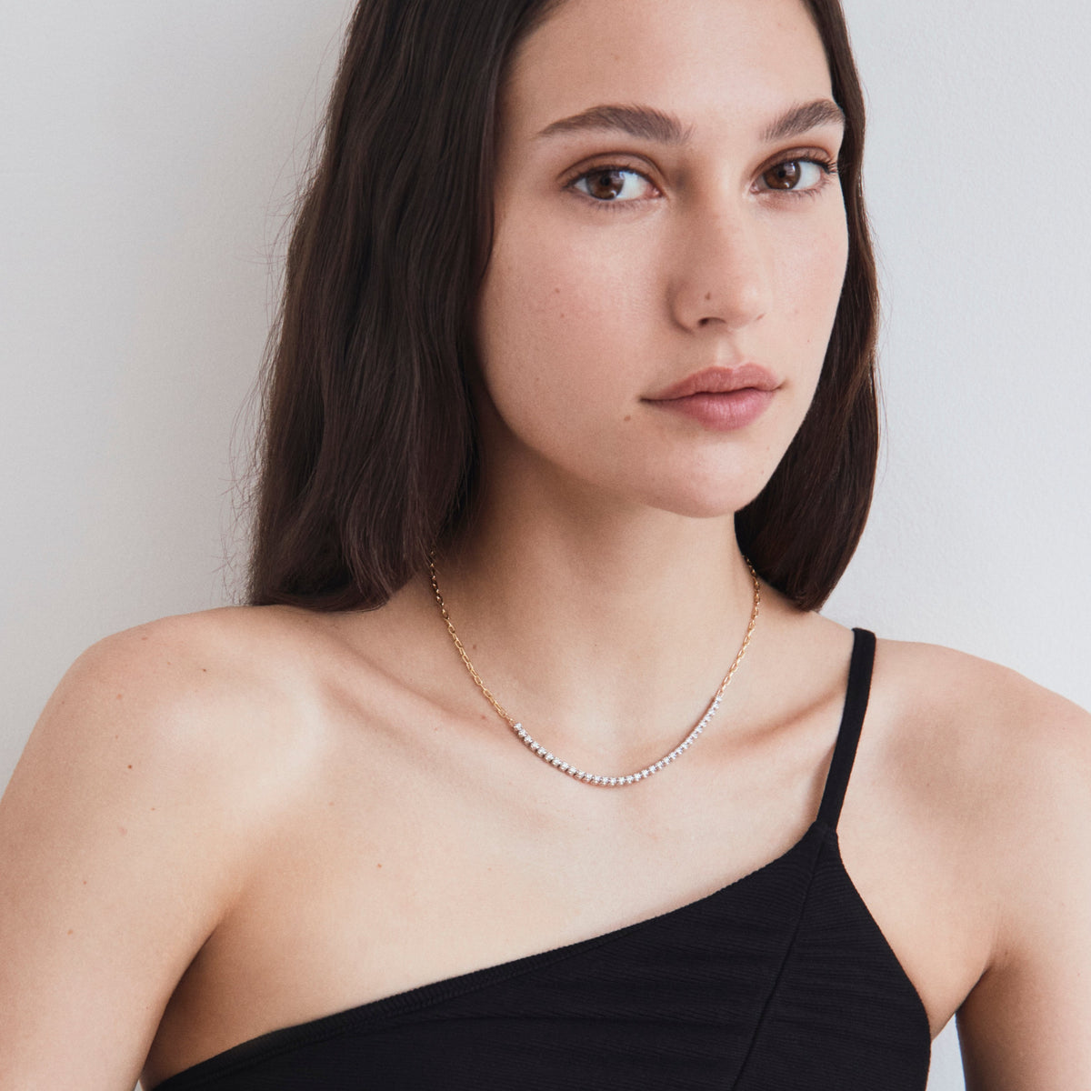 Simone Partial Tennis Necklace