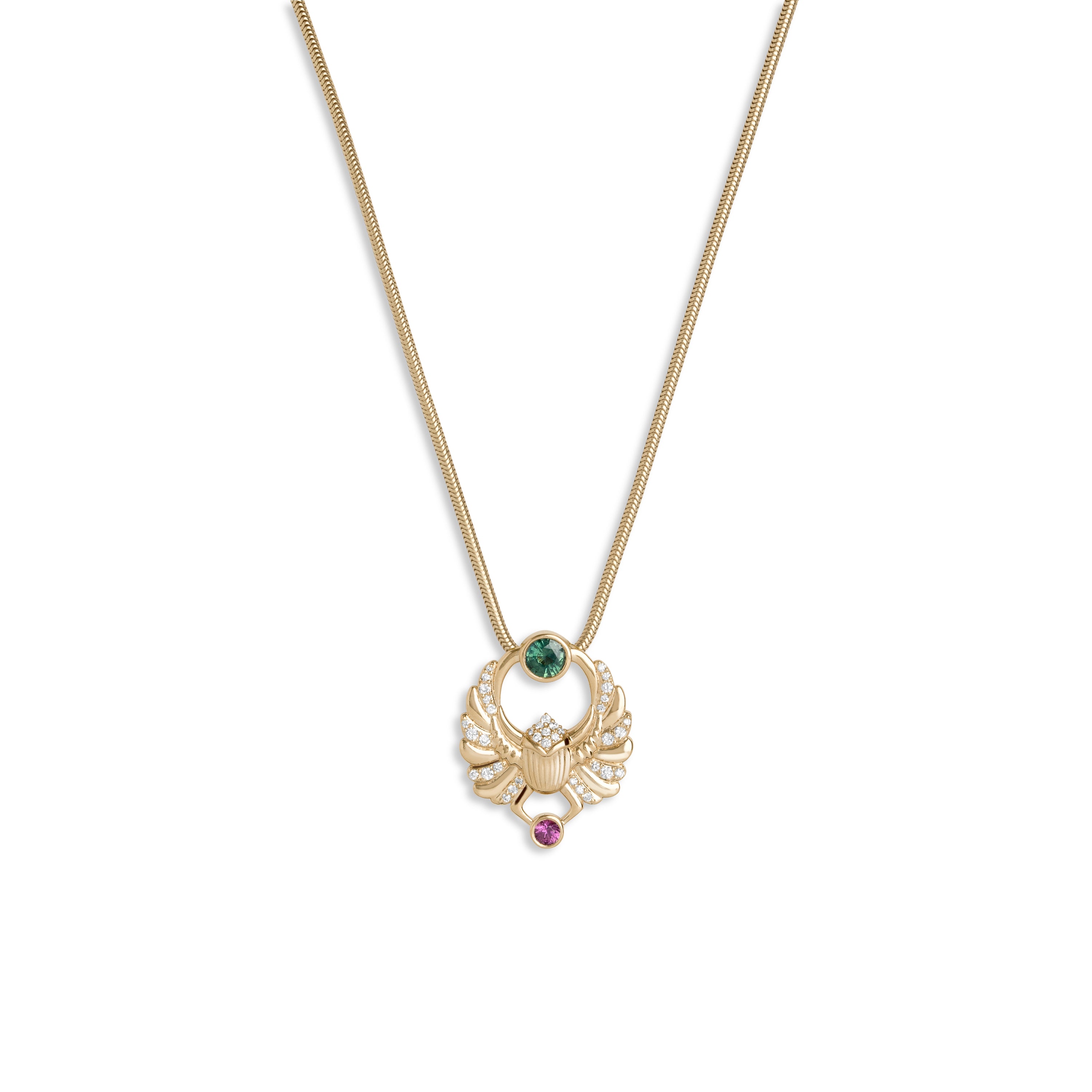 Khepri Scarab Pendant on Snake Chain