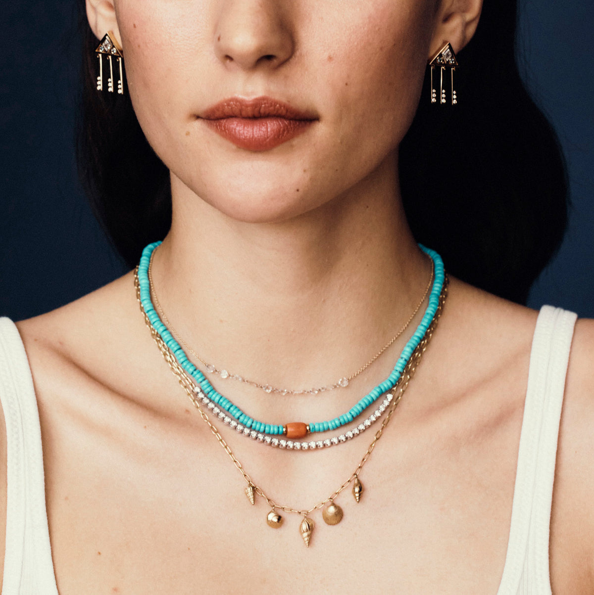Coral & Turquoise Beaded Necklace