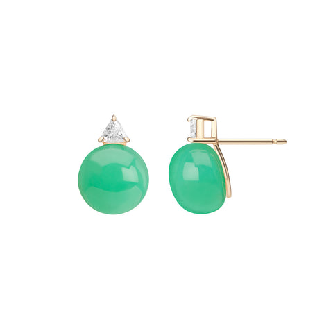 Helia Studs - Single Orange Sapphire