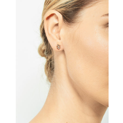 Selin Kent 14K Alana Earrings with White Diamond Baguettes - On Model