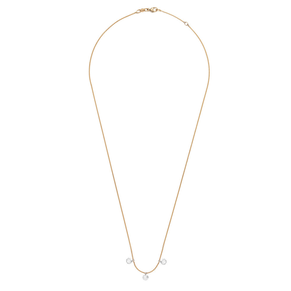 Selin Kent 14K Artemis Necklace with Three Rose Cut White Diamonds