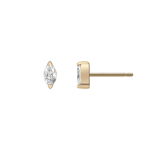 Helia Studs - Single Orange Sapphire