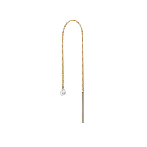 Helia Studs - Single Orange Sapphire