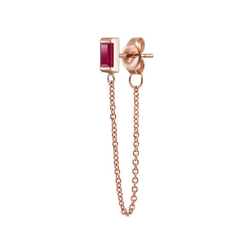 Helia Studs - Single Orange Sapphire