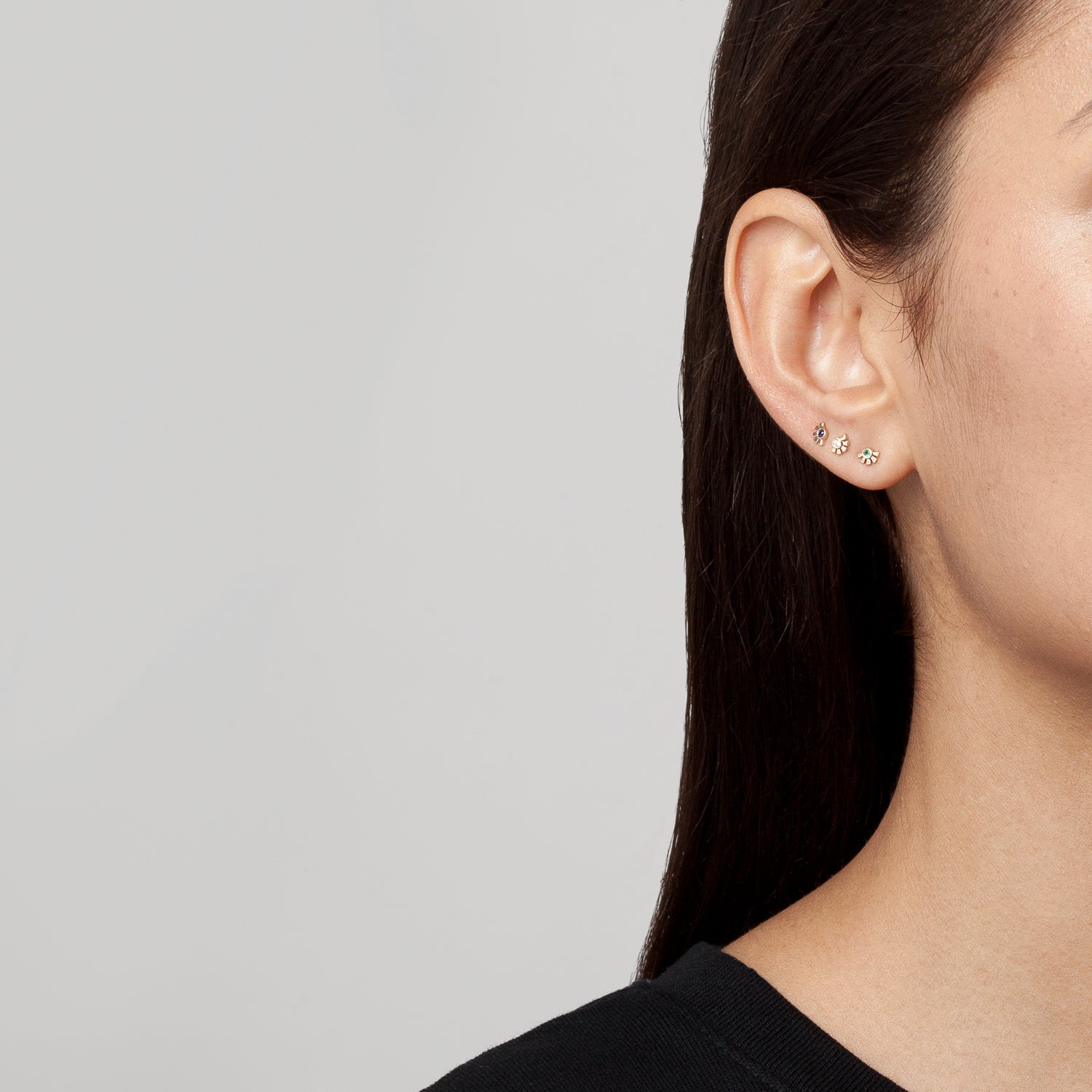 Helia Mini Studs - Emerald