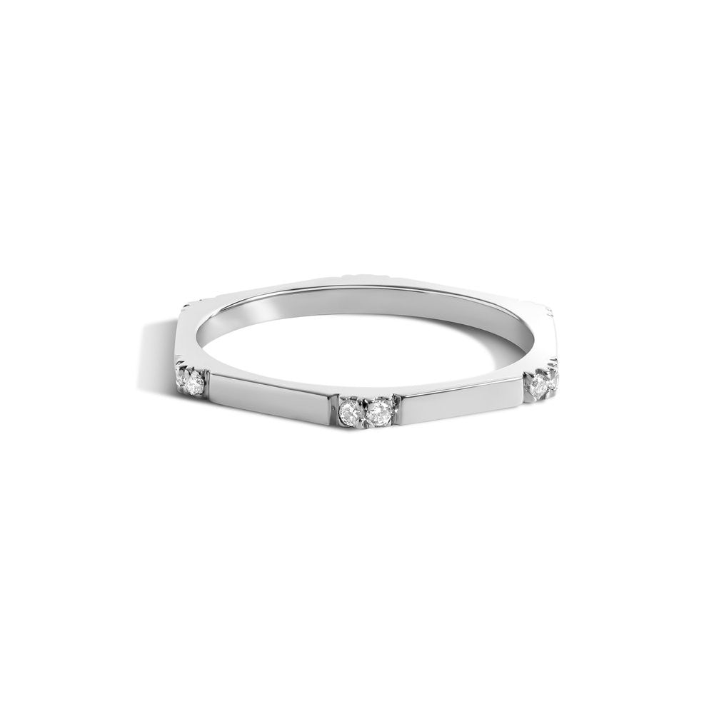 Selin Kent 14K Hex Ring II with White Diamonds