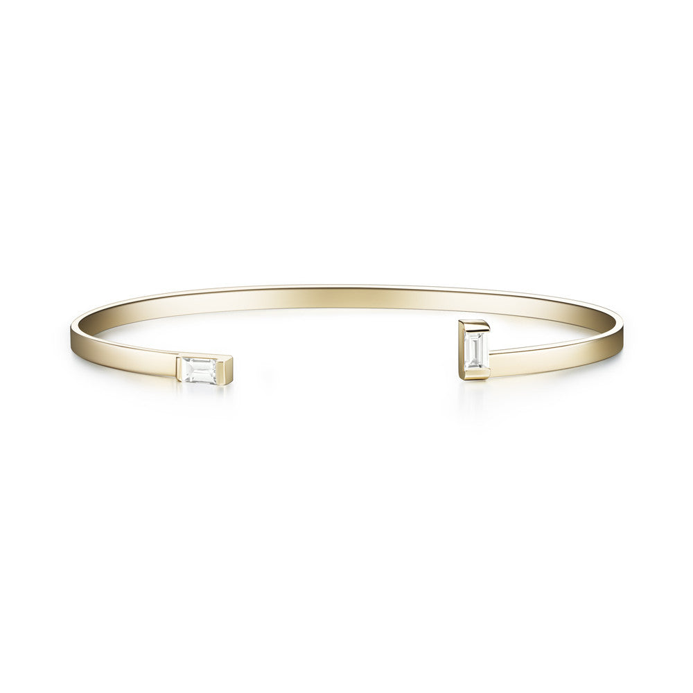 Selin Kent 14K Marla Cuff with Two White Diamond Baguettes