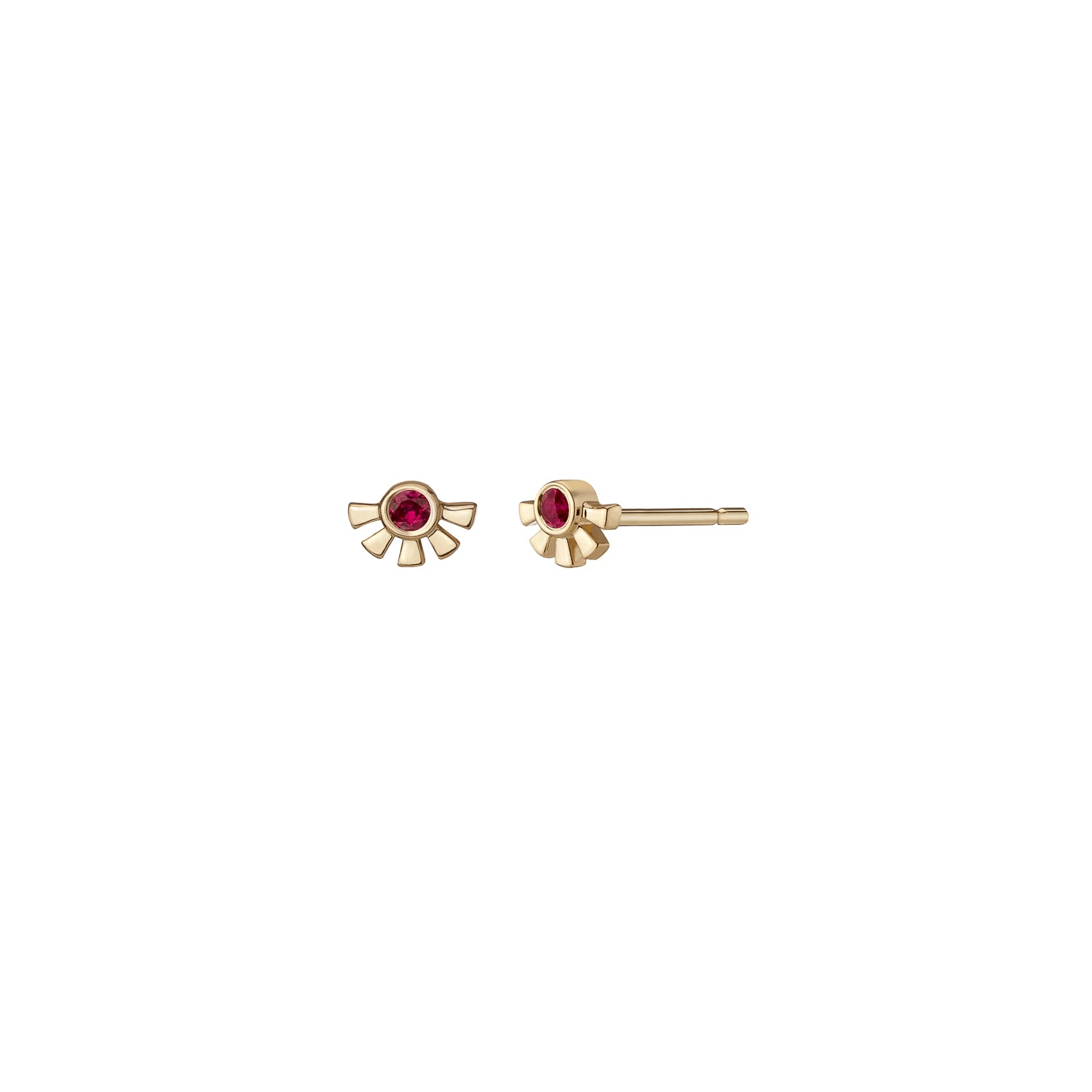 Helia Mini Studs - Ruby