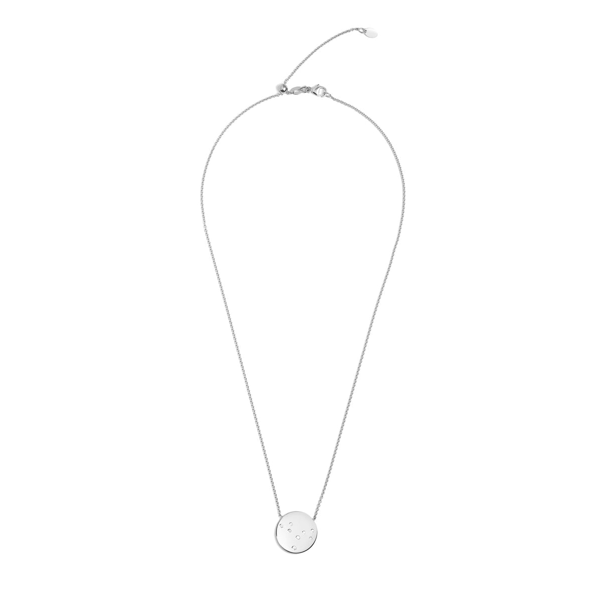Star Sign Necklace in White Gold