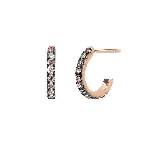 Helia Studs - Single Orange Sapphire