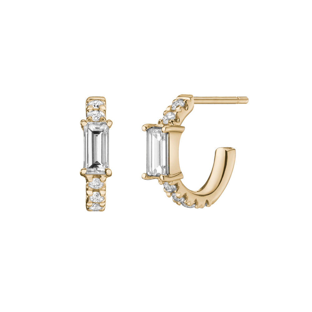 Nikita Huggie Hoops | White Diamonds