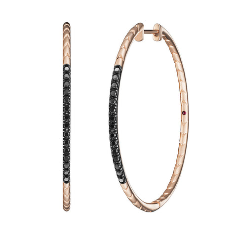 Black Diamond Huggie Hoops
