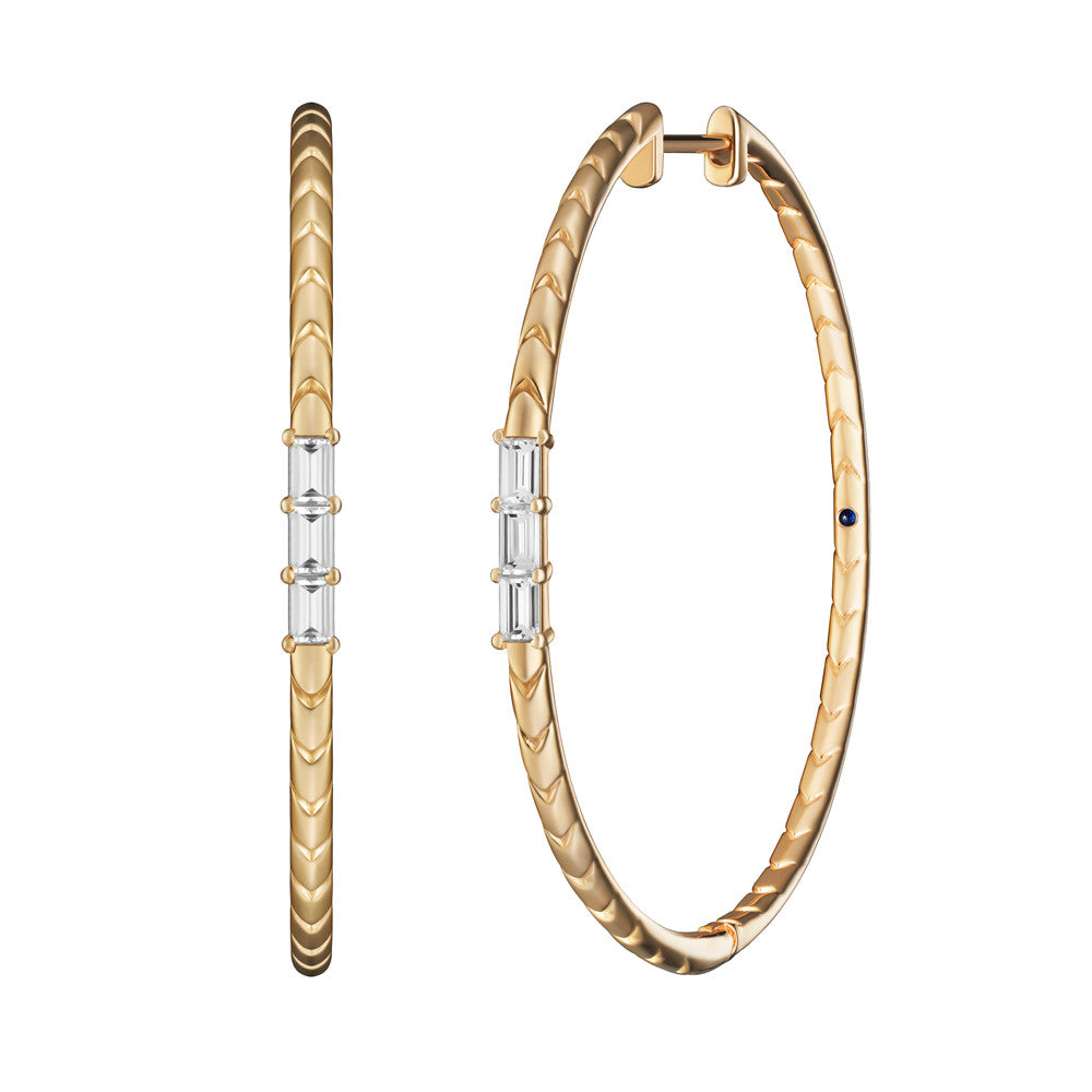 Rhea Hoops | Baguette Diamonds