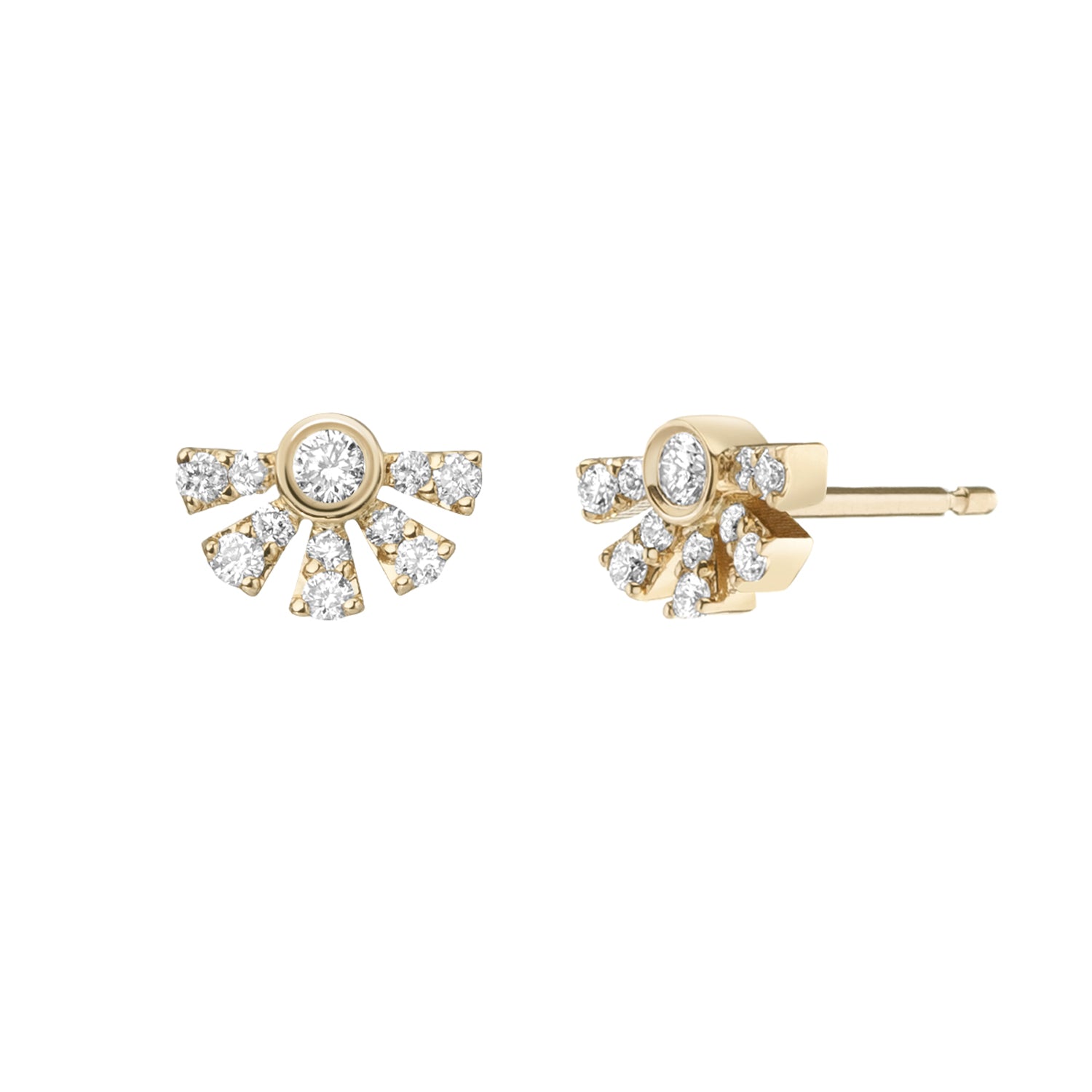 Helia Studs - White Diamond Pavé