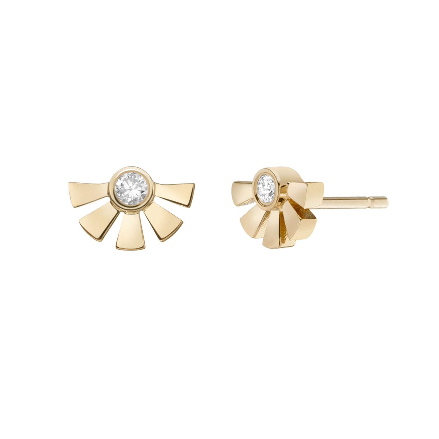 Helia Studs - Single White Diamond