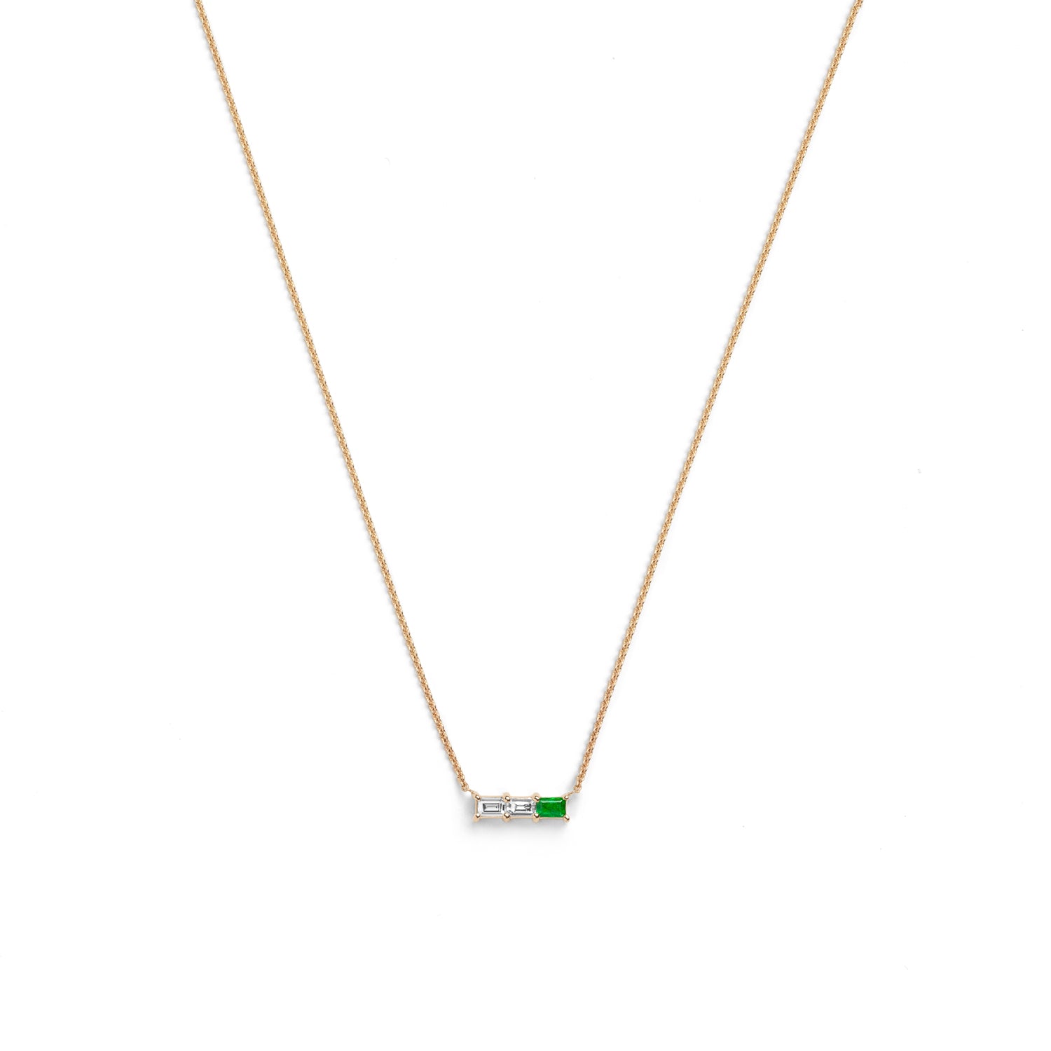 Rhea Necklace | White Diamond & Emerald