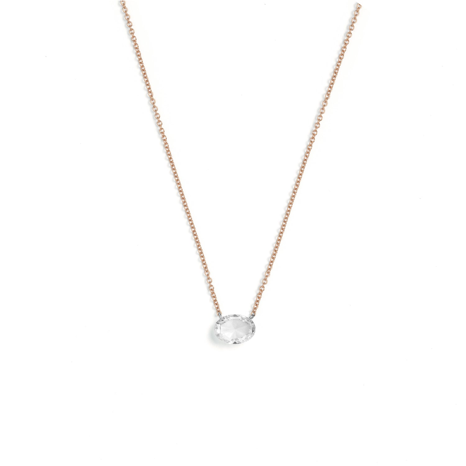 Floating Rose Cut Diamond Necklace
