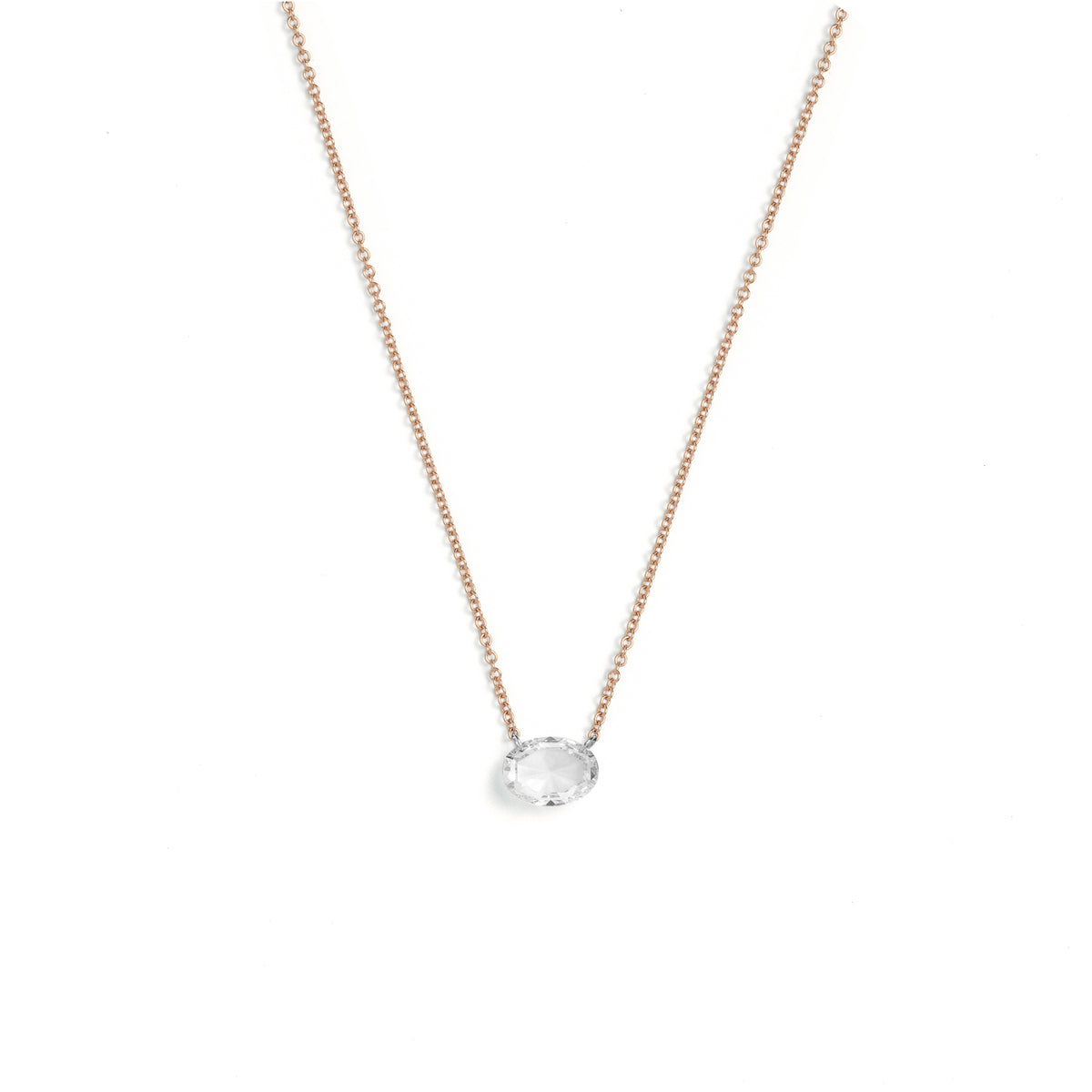Floating Rose Cut Diamond Necklace