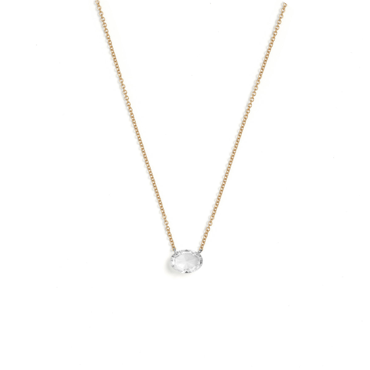Floating Rose Cut Diamond Necklace