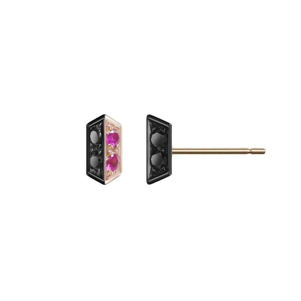 Sophia Studs | Rubies and Black Diamonds