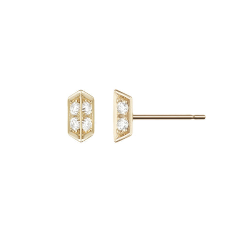 Helia Studs - Single Orange Sapphire