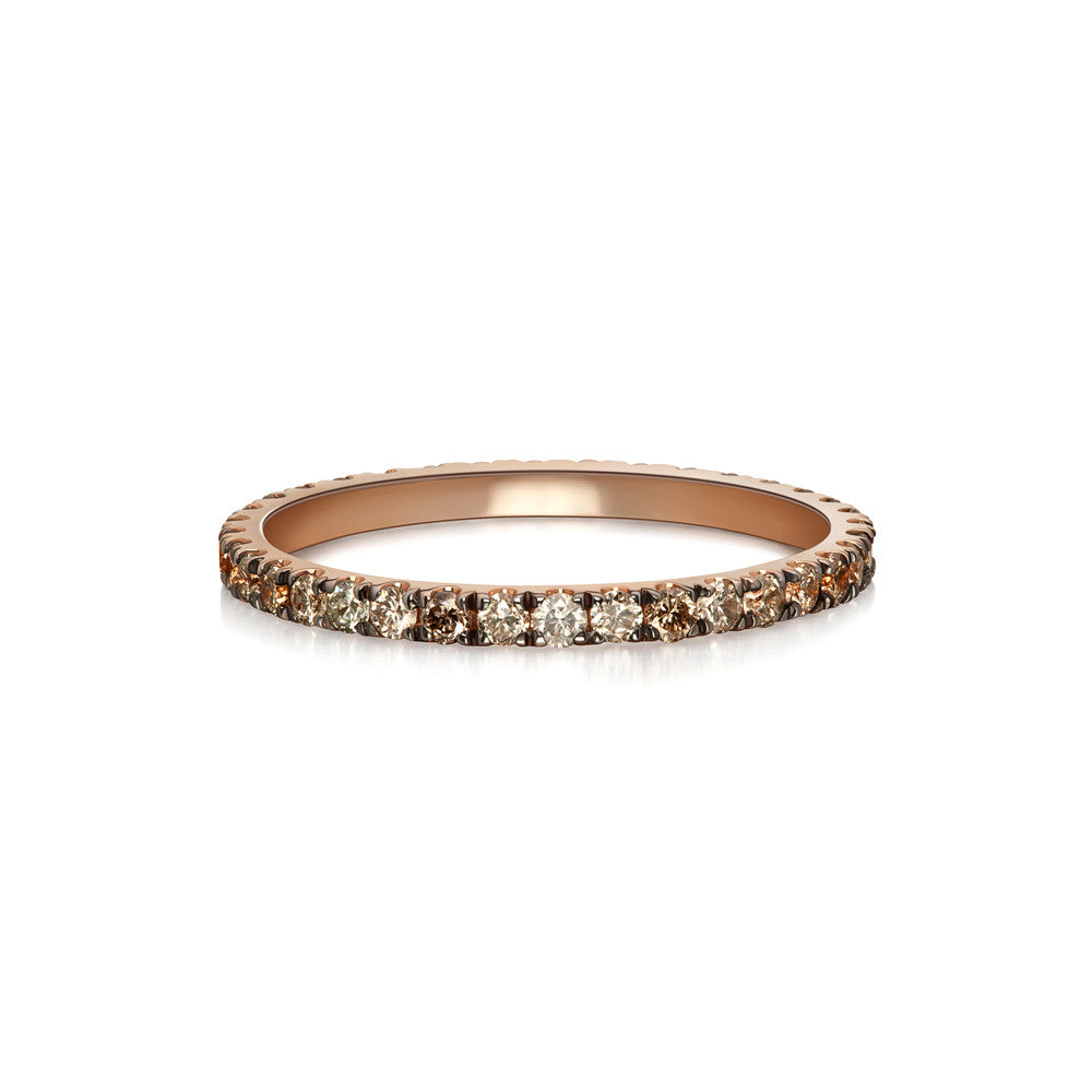 Terra Incognita Eternity Ring - Champagne, Cognac & Gray Diamonds