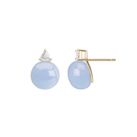 Helia Studs - Single Orange Sapphire