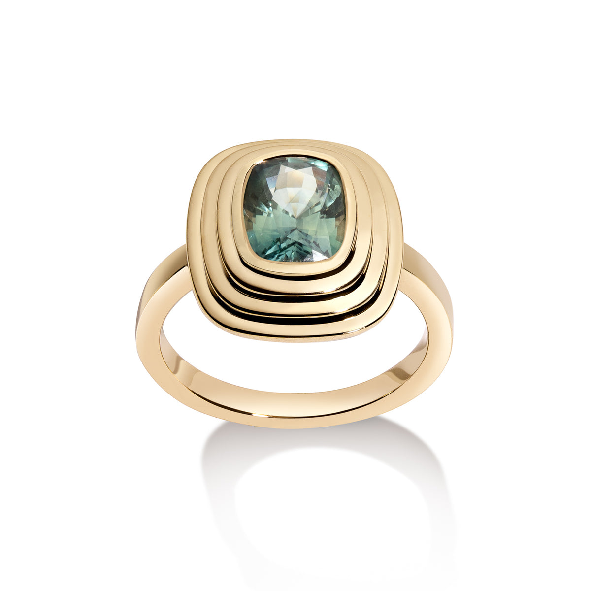 Sapphire Cushion Cut Step Ring