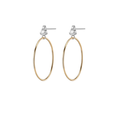 Gaia Chain Earrings | White Diamond