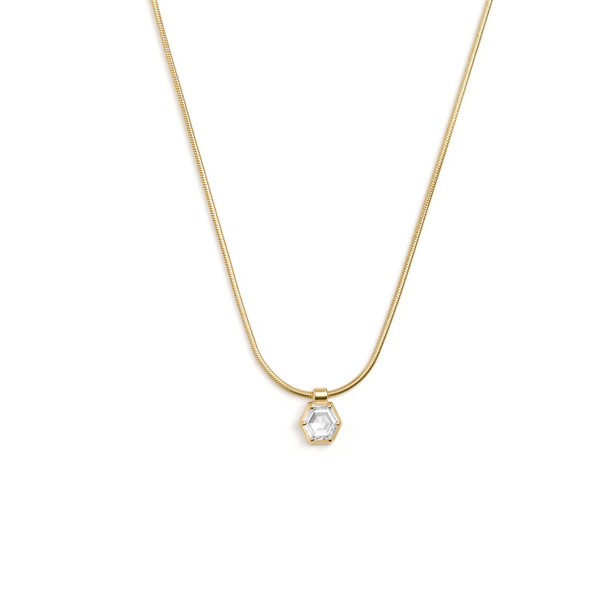 Clea Necklace with Hexagonal Rose Cut Diamond