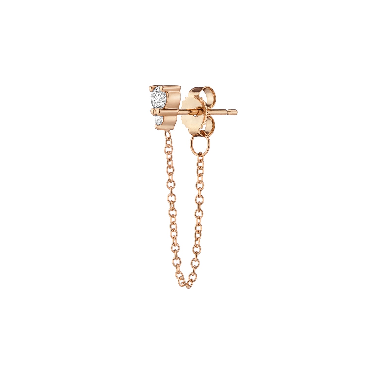 Ayda Chain Earrings | White Diamonds