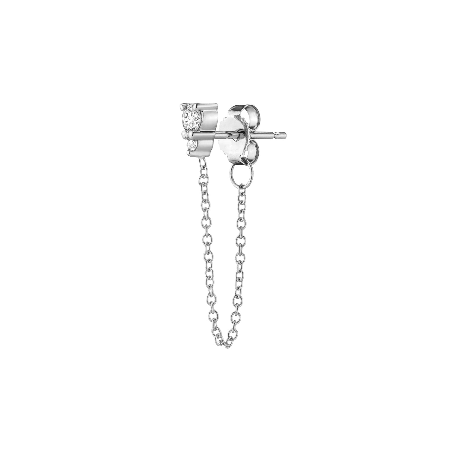 Ayda Chain Earrings | White Diamonds