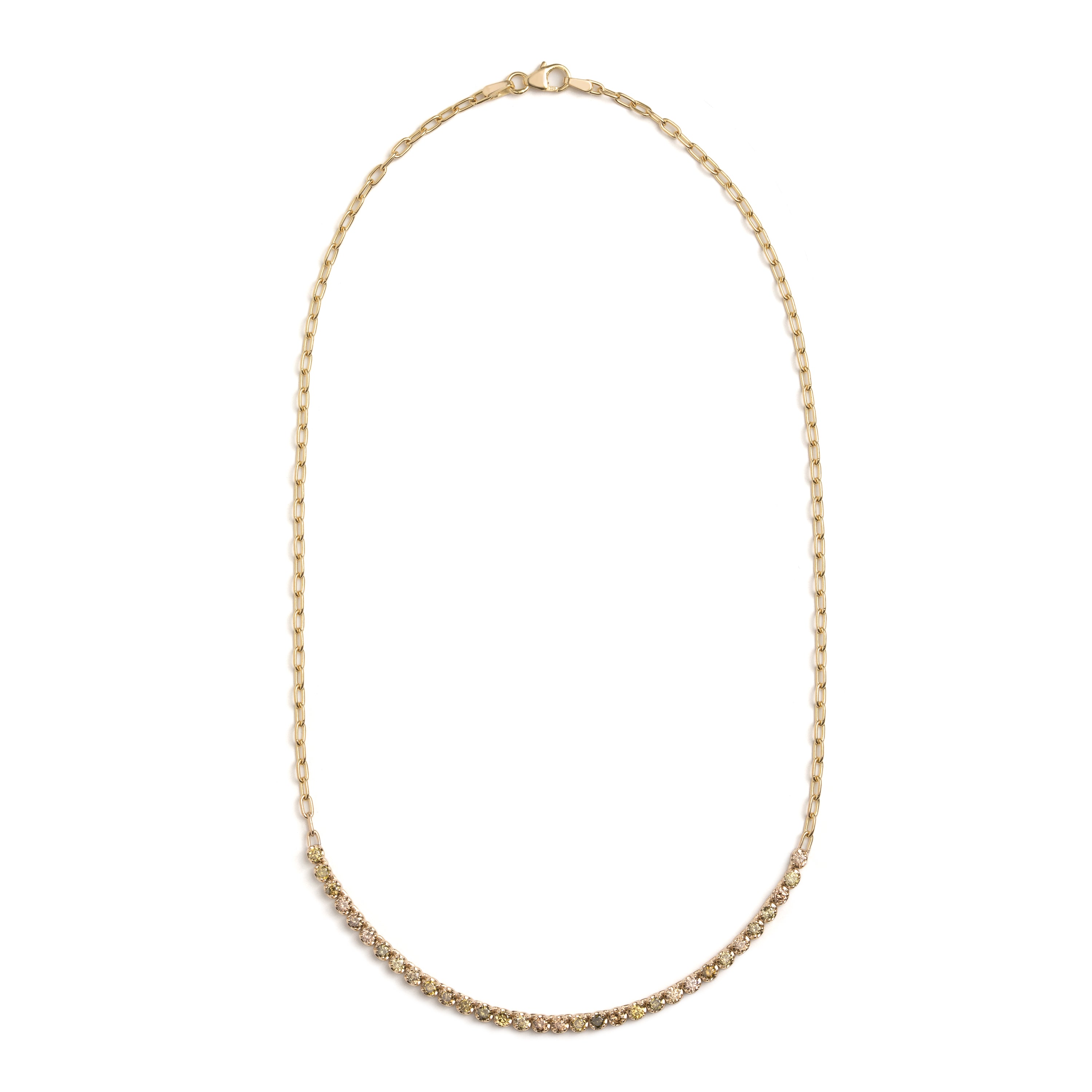 Simone Partial Tennis Necklace - Aegean Green