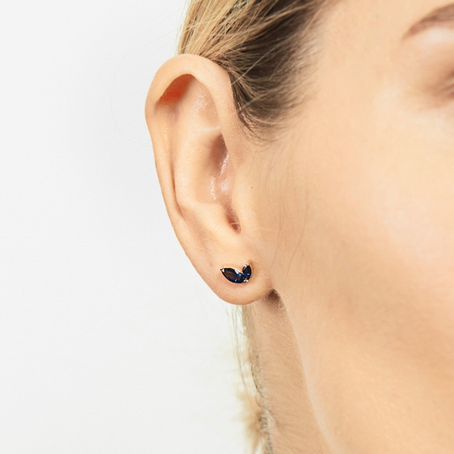 Selin Kent 14K Defne Mismatch Earrings with Sapphire - On Model