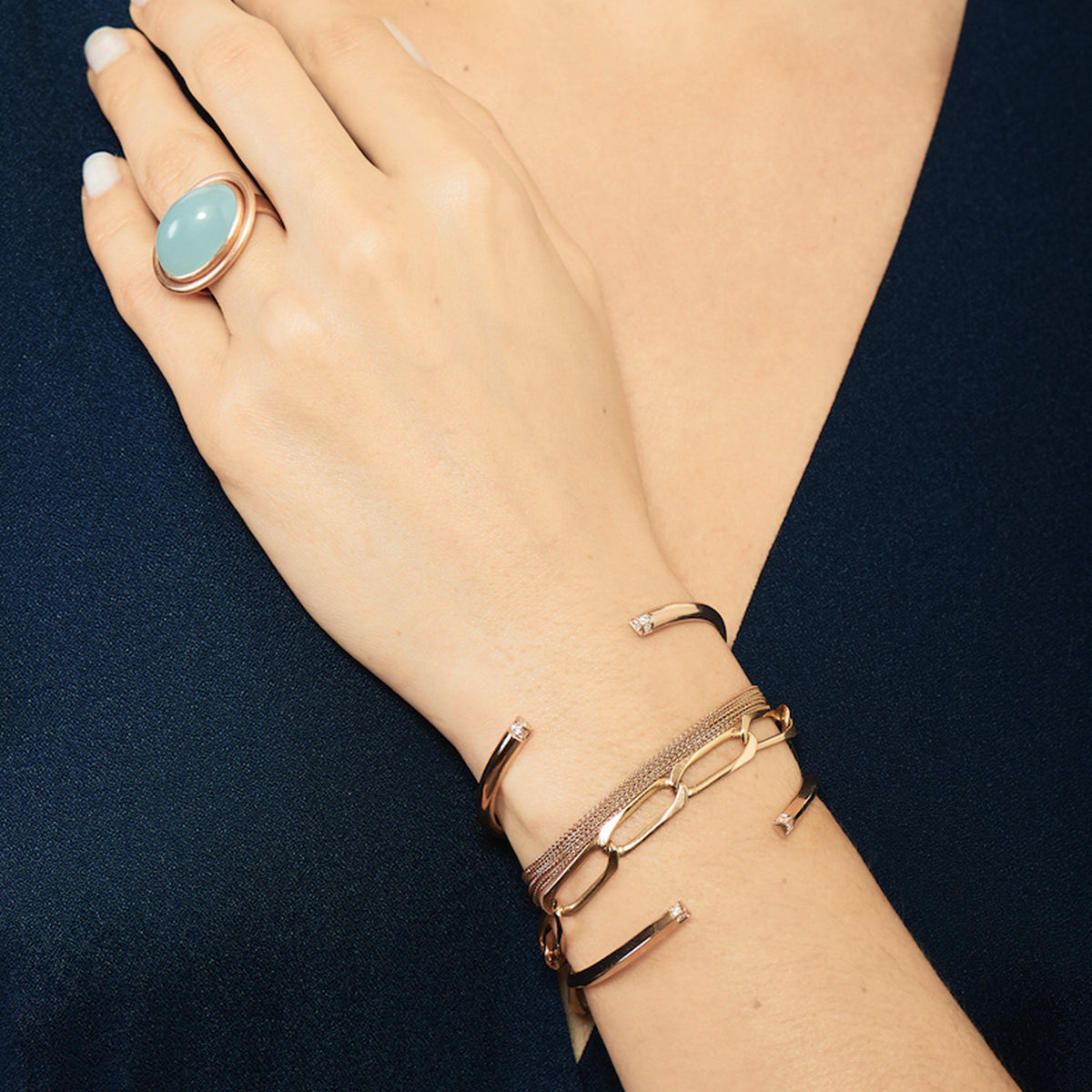 Selin Kent 14K Louise Cuff with White Diamond Accents - On Model