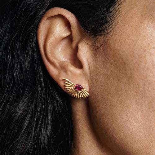 Anka Kanat Earrings - Ruby