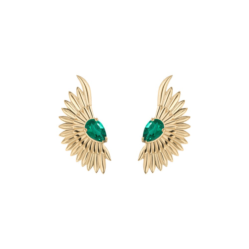 Anka Kanat Earrings - Emerald
