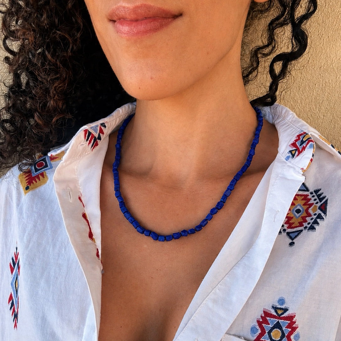 Lapis Lazuli Nugget Beaded Necklace