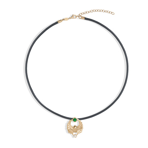 Khepri Scarab Choker | Emerald