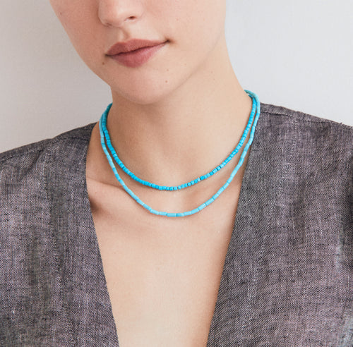 Turquoise Short Tubes Necklace