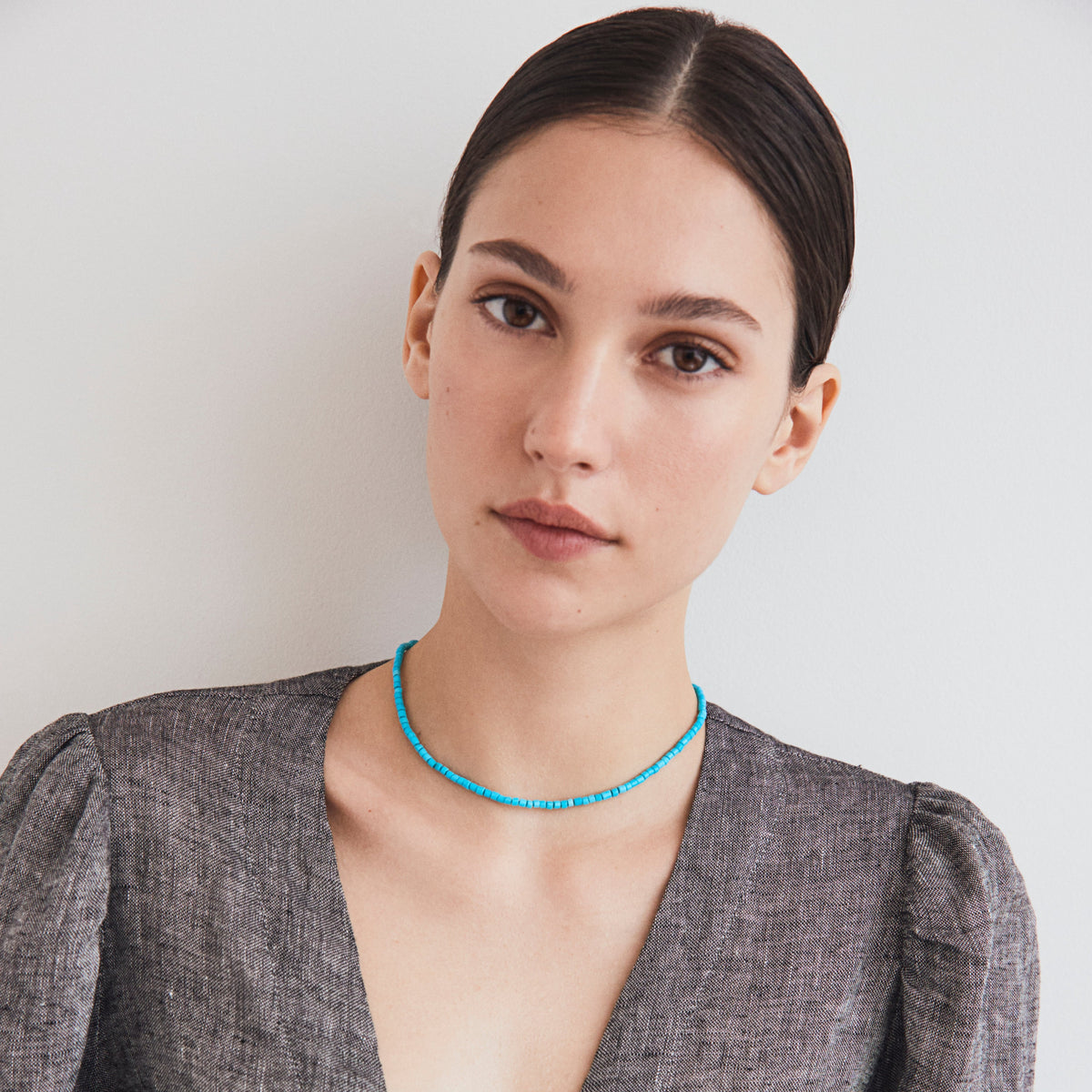 Turquoise Heishi Beaded Necklace
