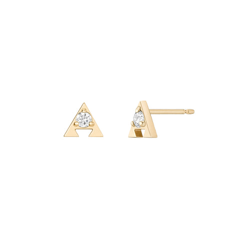 Juno Mini Studs ~ White Diamond & Pink Sapphire