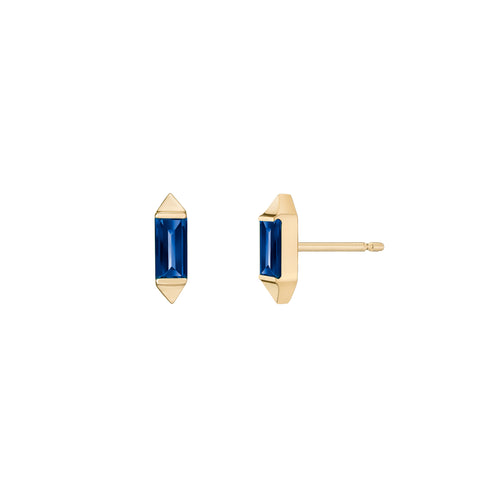 Bergama Baguette Studs - Sapphire