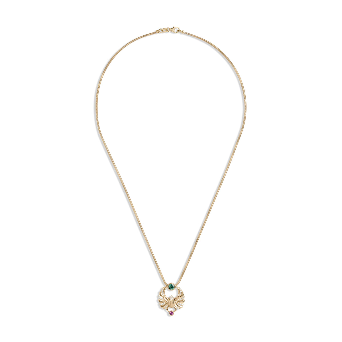 Khepri Scarab Pendant on Snake Chain