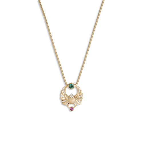 Khepri Scarab Pendant on Snake Chain