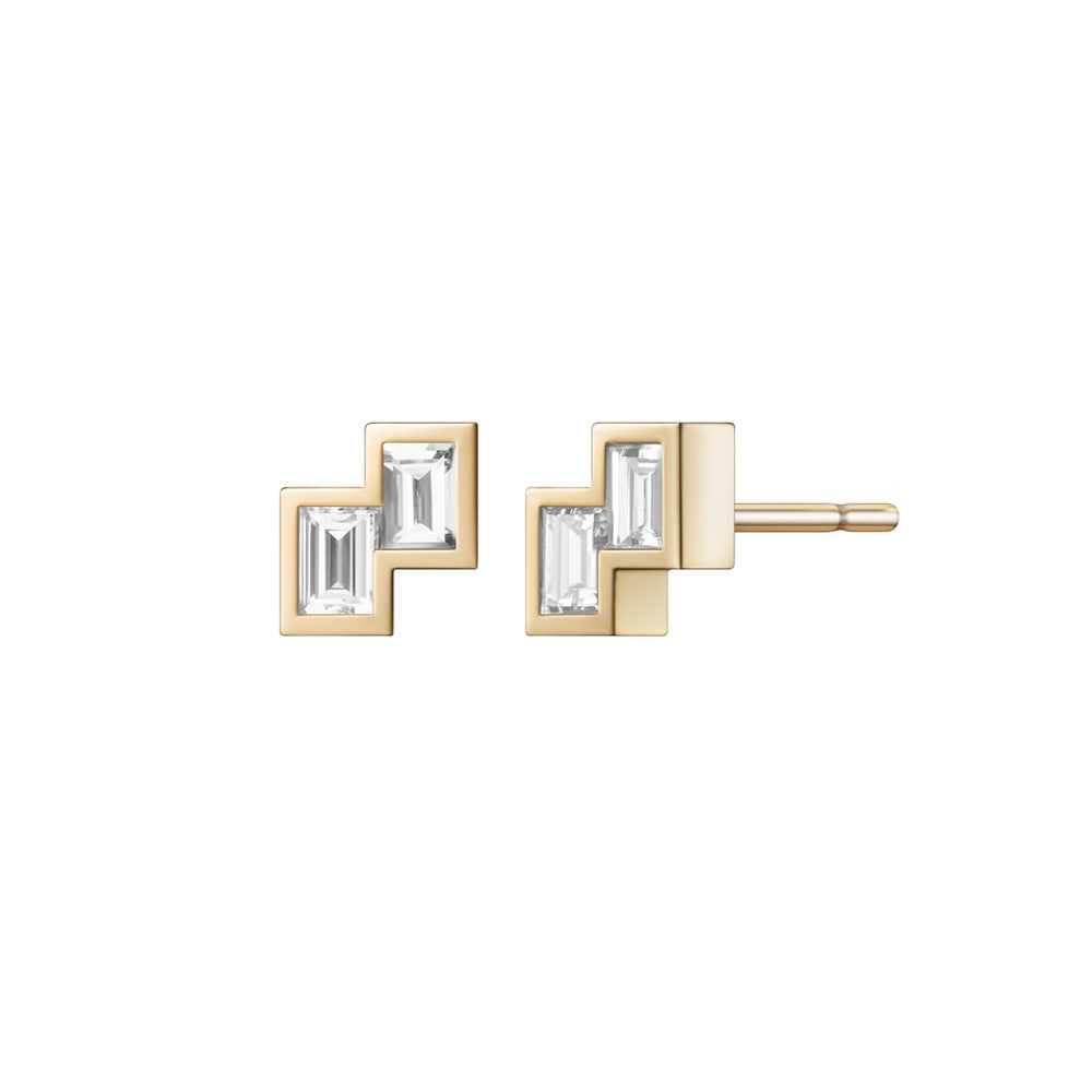 Selin Kent 14K Alana Earrings with White Diamond Baguettes