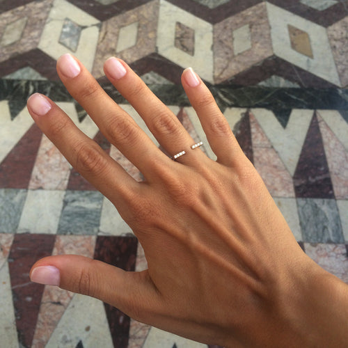Selin Kent 14K Anais Ring with White Diamonds - On Model